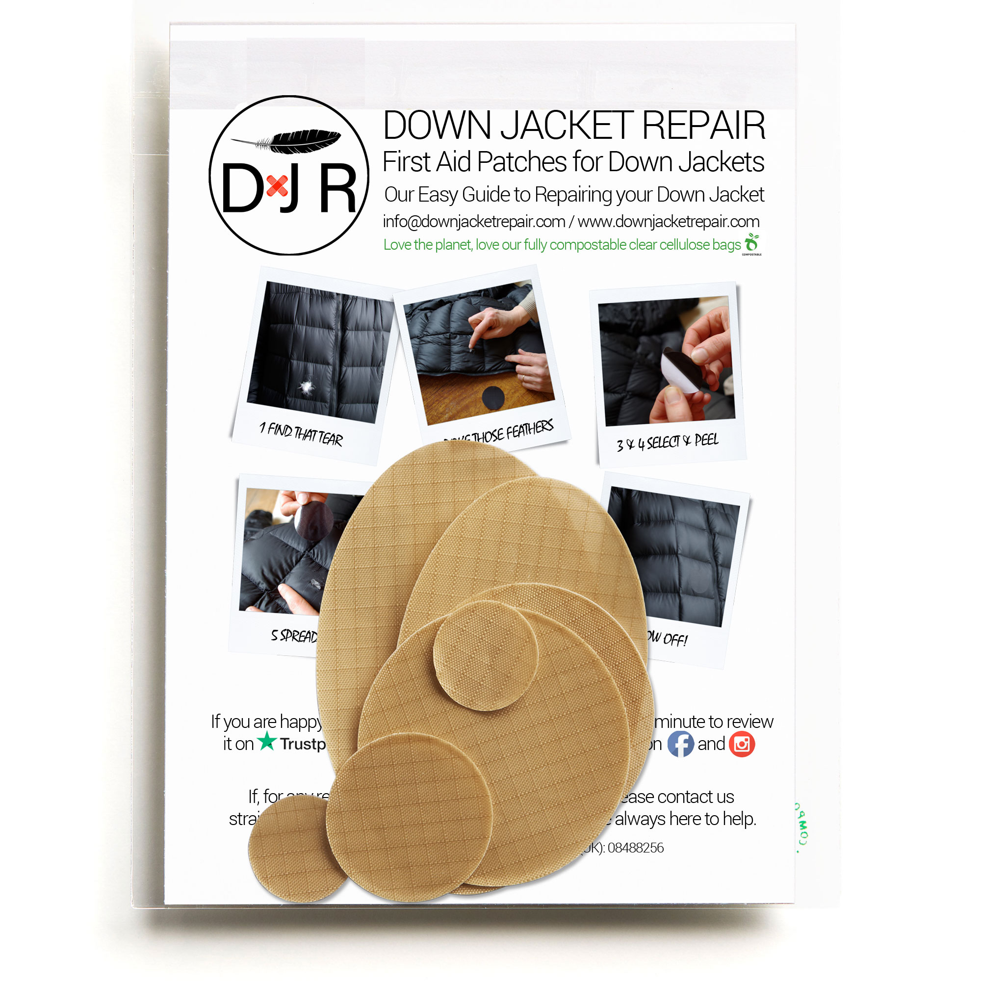 down jacket repair patch beige