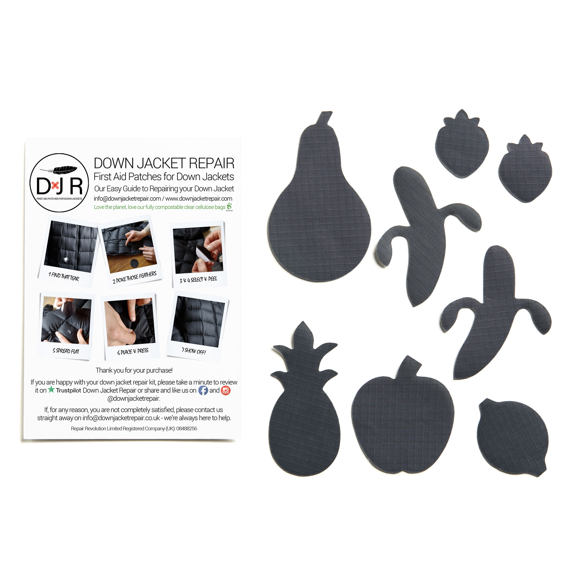 Down Jacket Repair Patches - Fruit - Dark Gray - Image 2