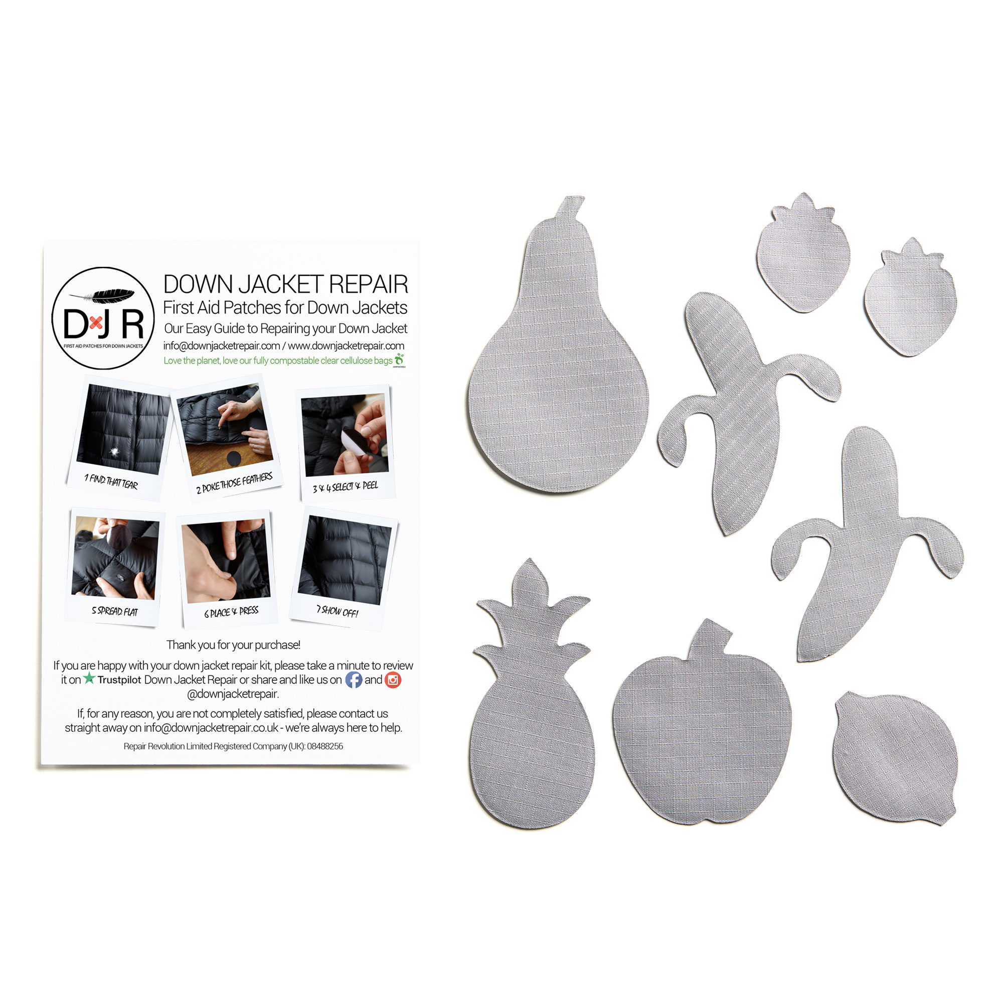Down Jacket Repair Patches - Fruit - Silver - Image 2