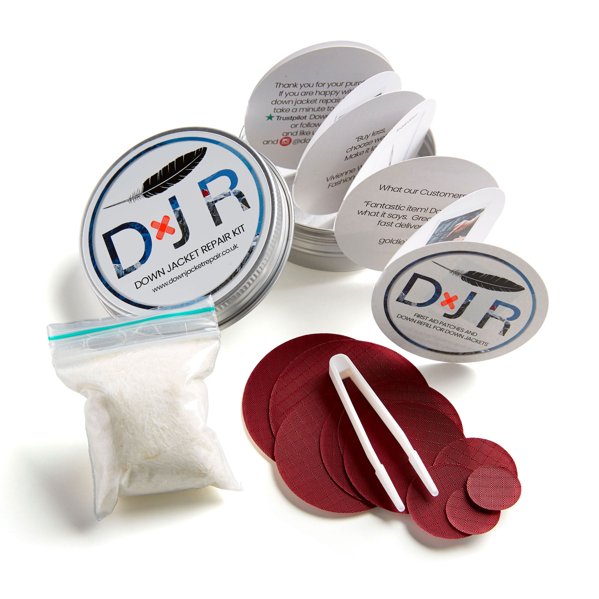 jacket repair patch kit and goose down refill kit burgundy