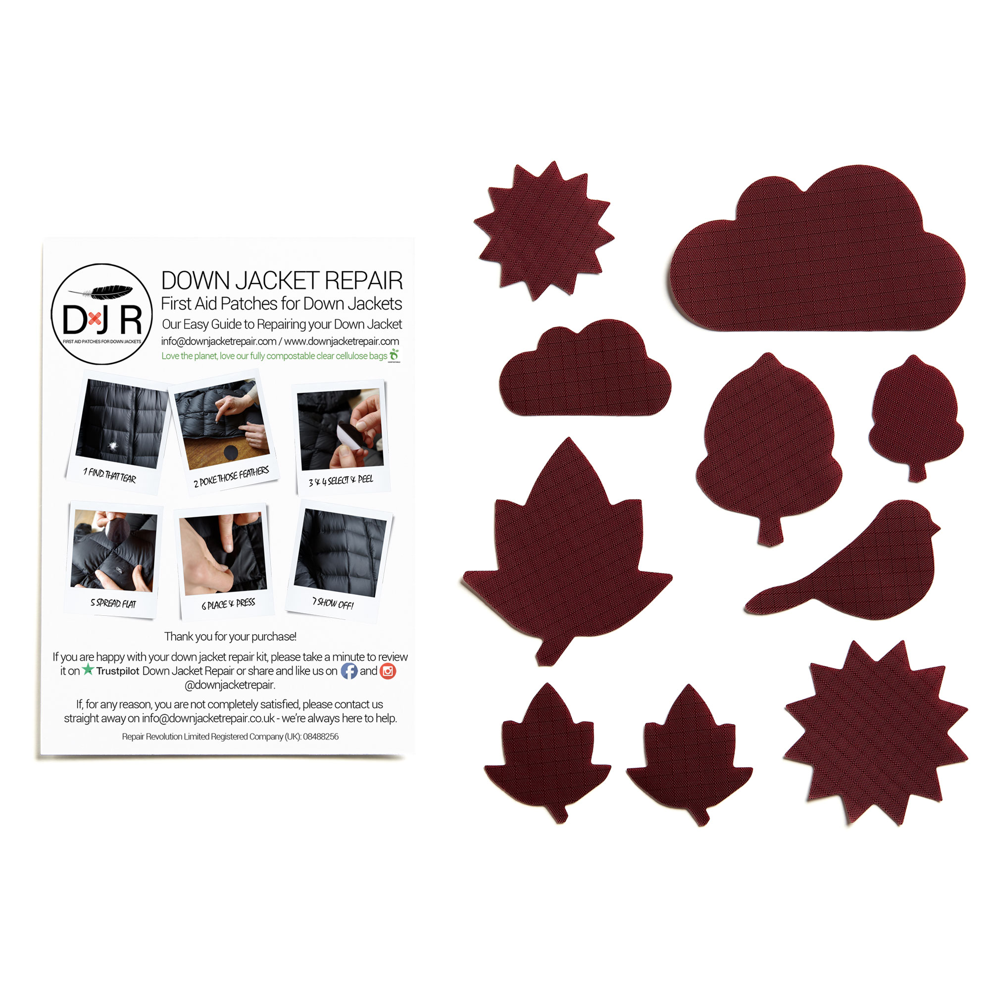 Down Jacket Repair Kit - Nature - Burgundy - Image 2