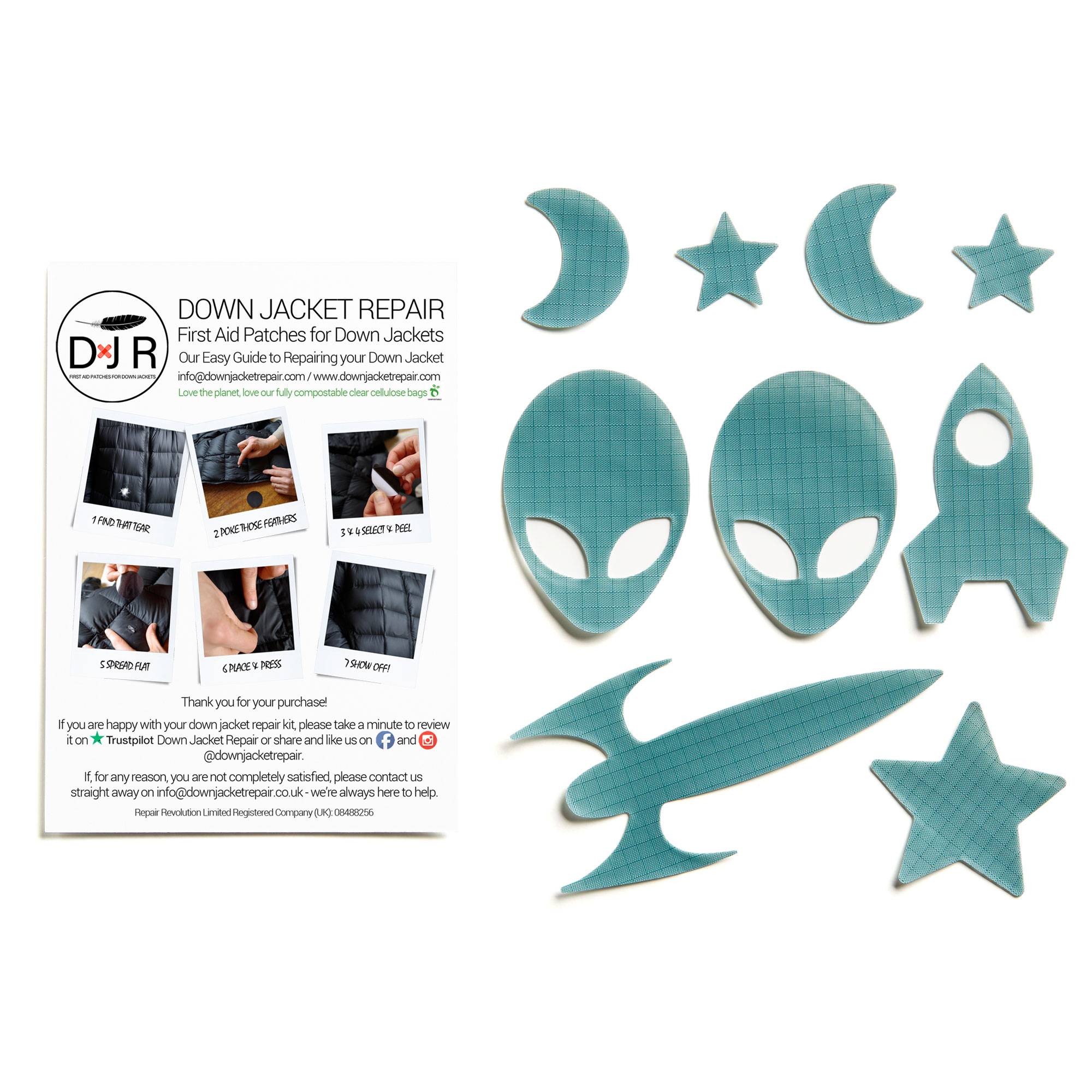 Down Jacket Repair Patches - Space - Light Gray - Image 2