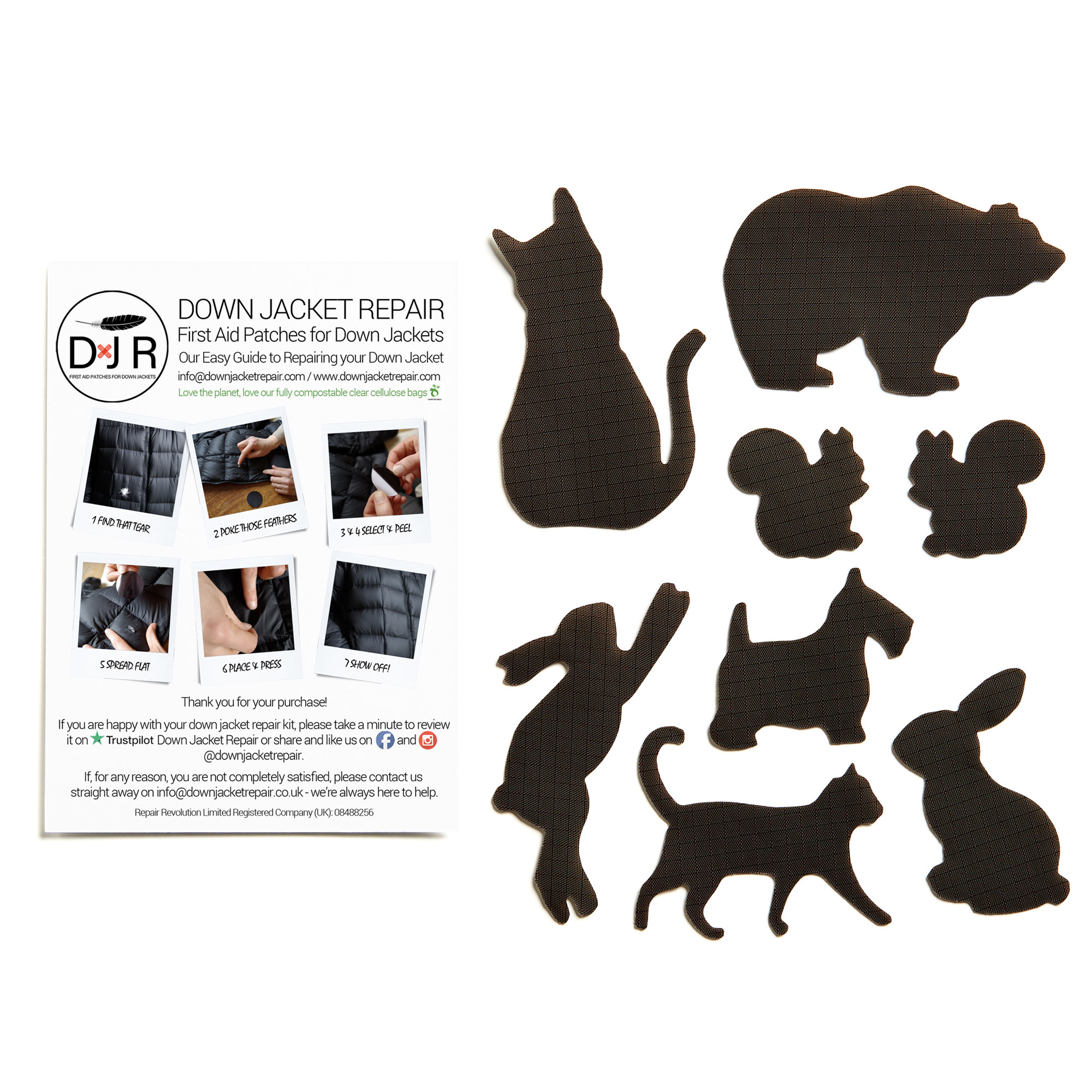 Down Jacket Repair Kit - Animals - Dark Brown - Image 2