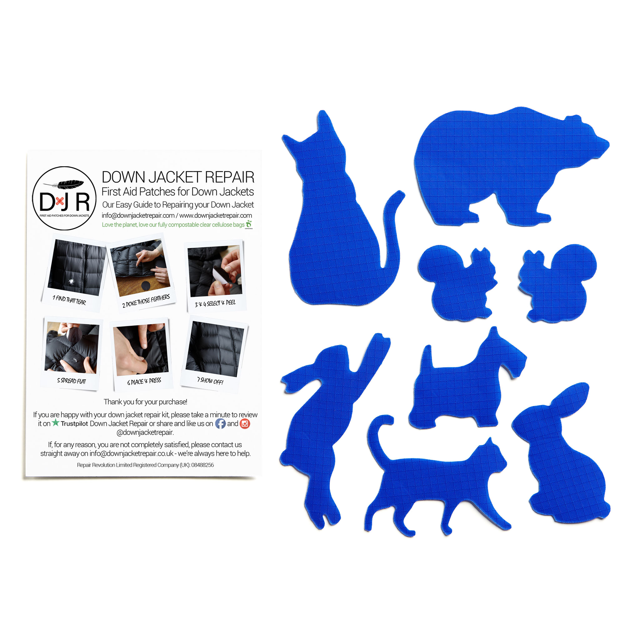 Down Jacket Repair Kit - Animals - Royal Blue - Image 2