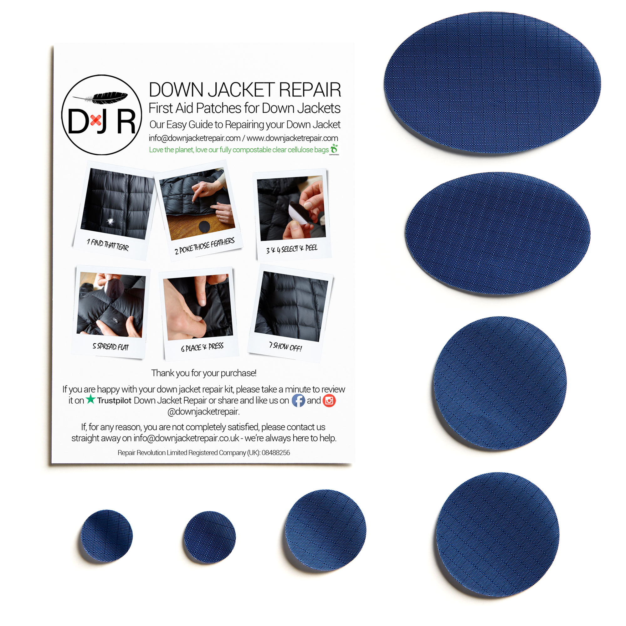 Down Jacket Repair Patch - Dark Blue - Image 2