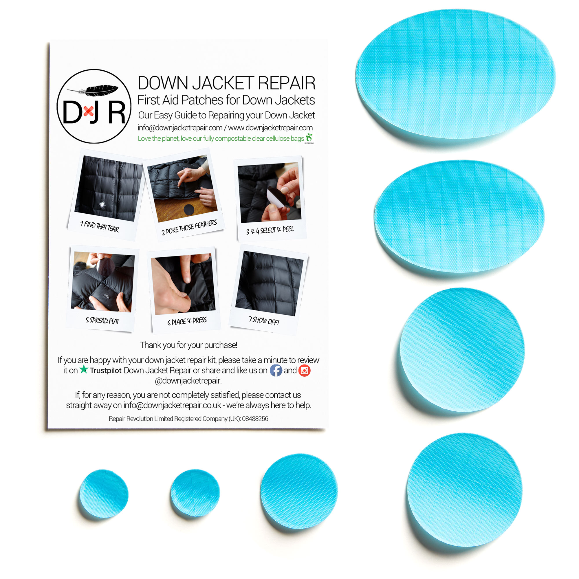 Down Jacket Repair Patch - Turquoise - Image 2