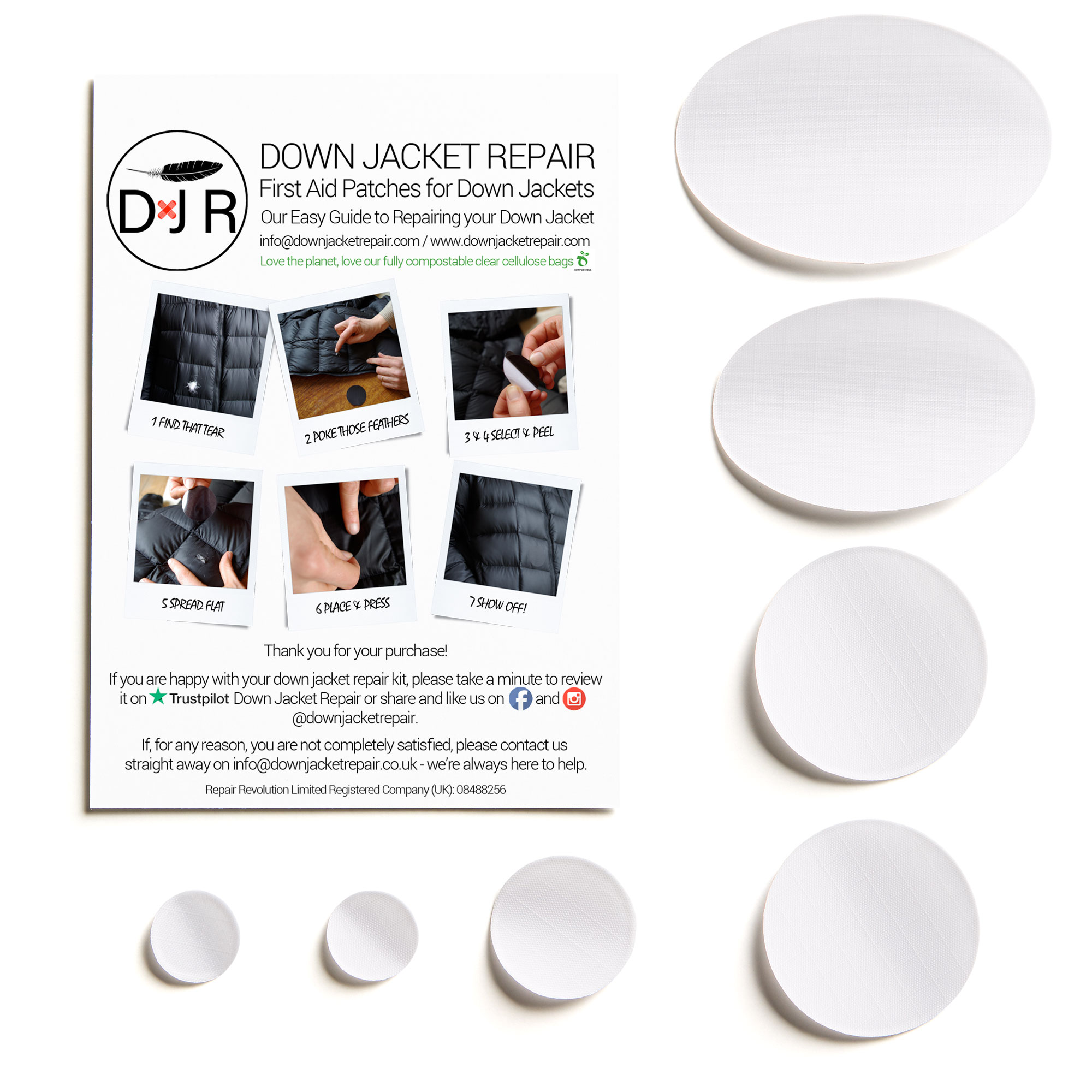 Down Jacket Repair Patch - White - Image 2
