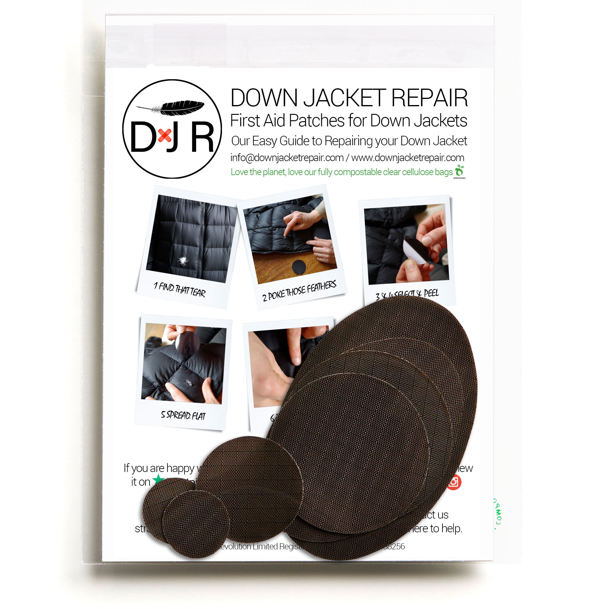down jacket repair patch dark brown