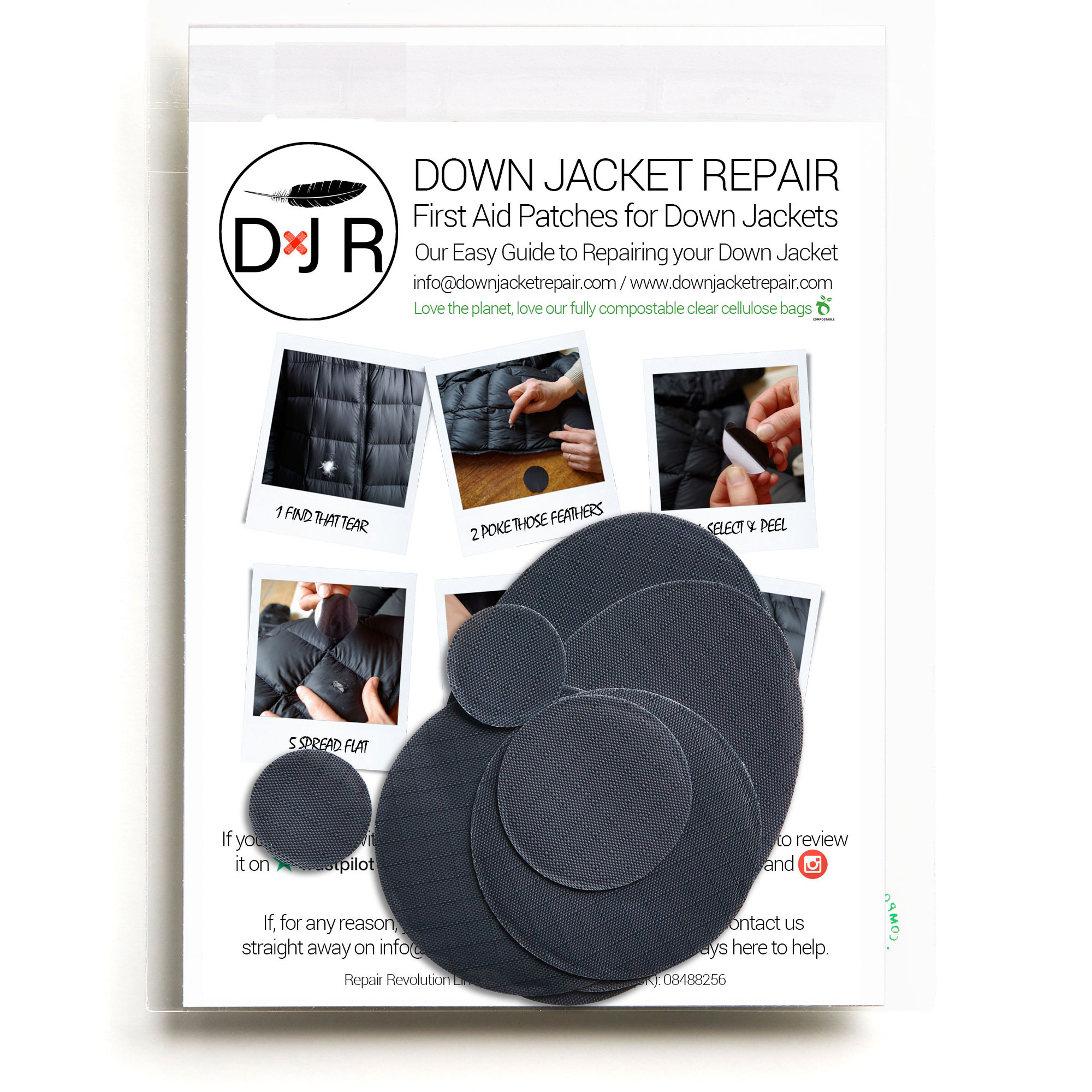 down jacket repair patch dark gray