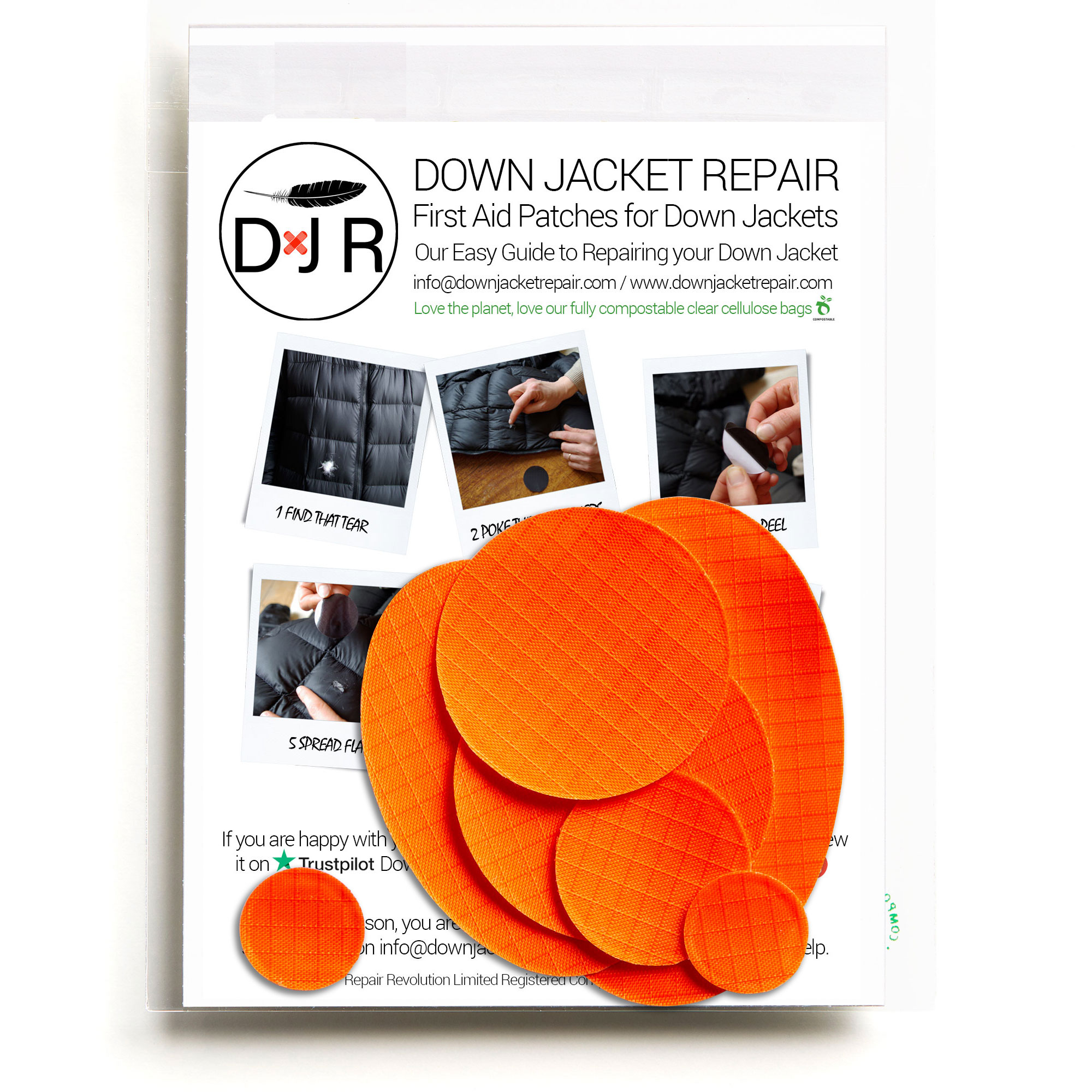 down jacket repair patch orange