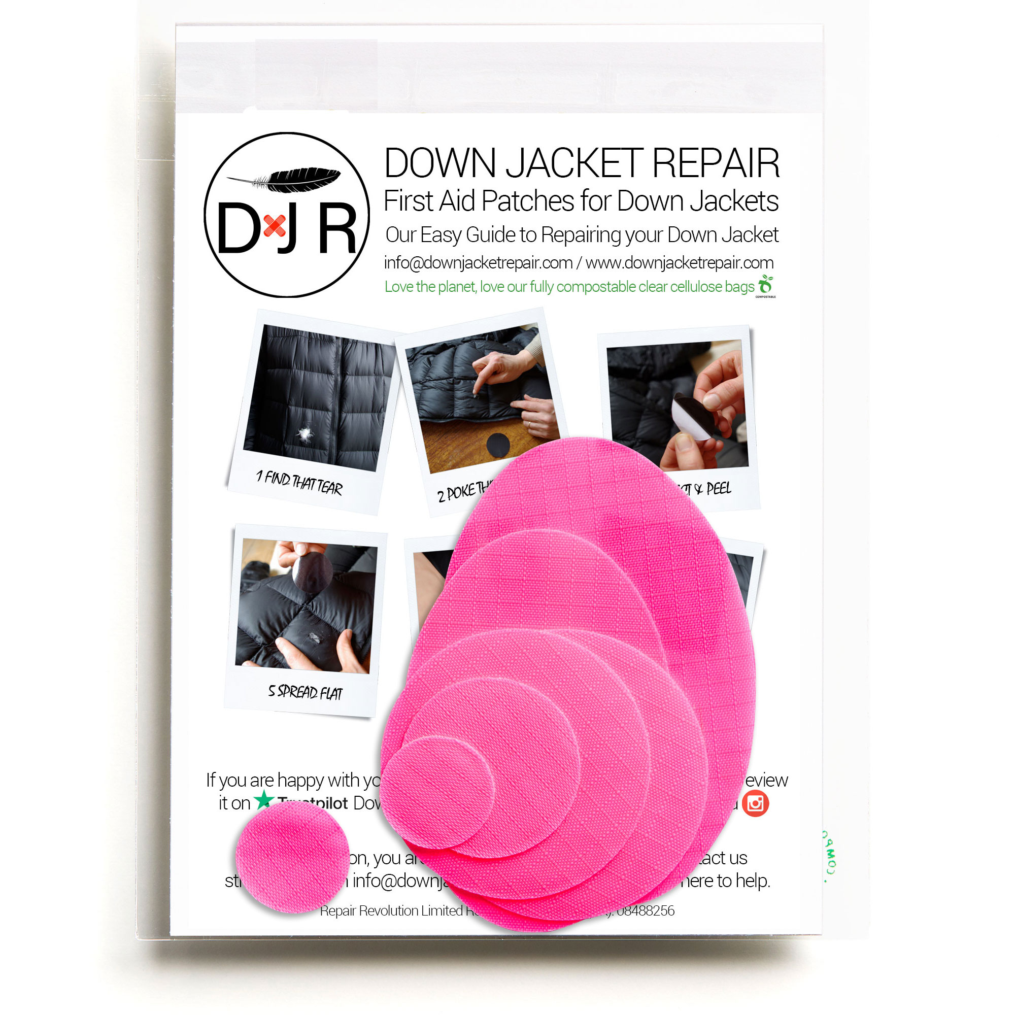 down jacket repair patch pink