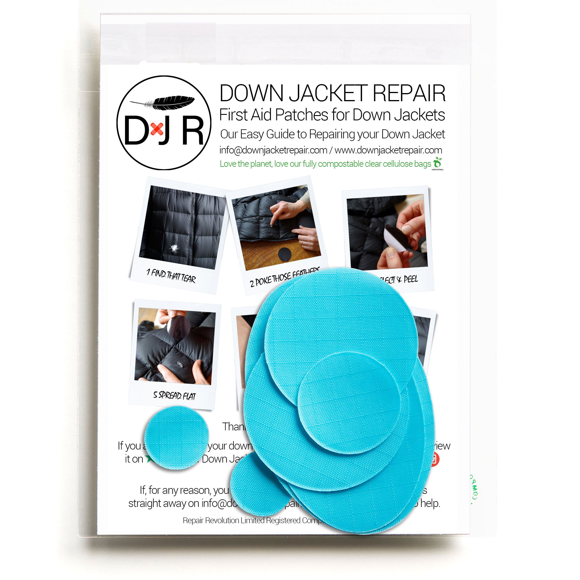 Down Jacket Repair Patch - Turquoise