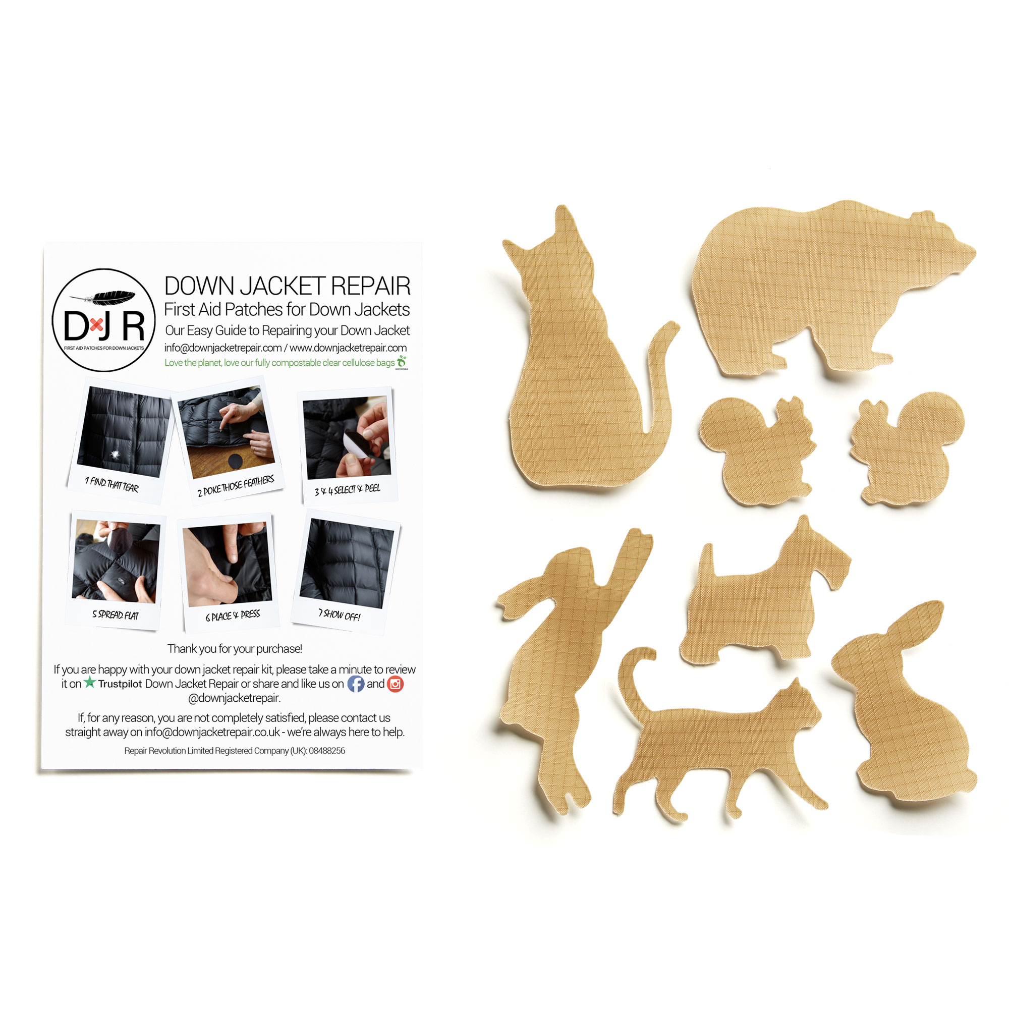 Down Jacket Repair Kit - Animals - Beige - Image 2