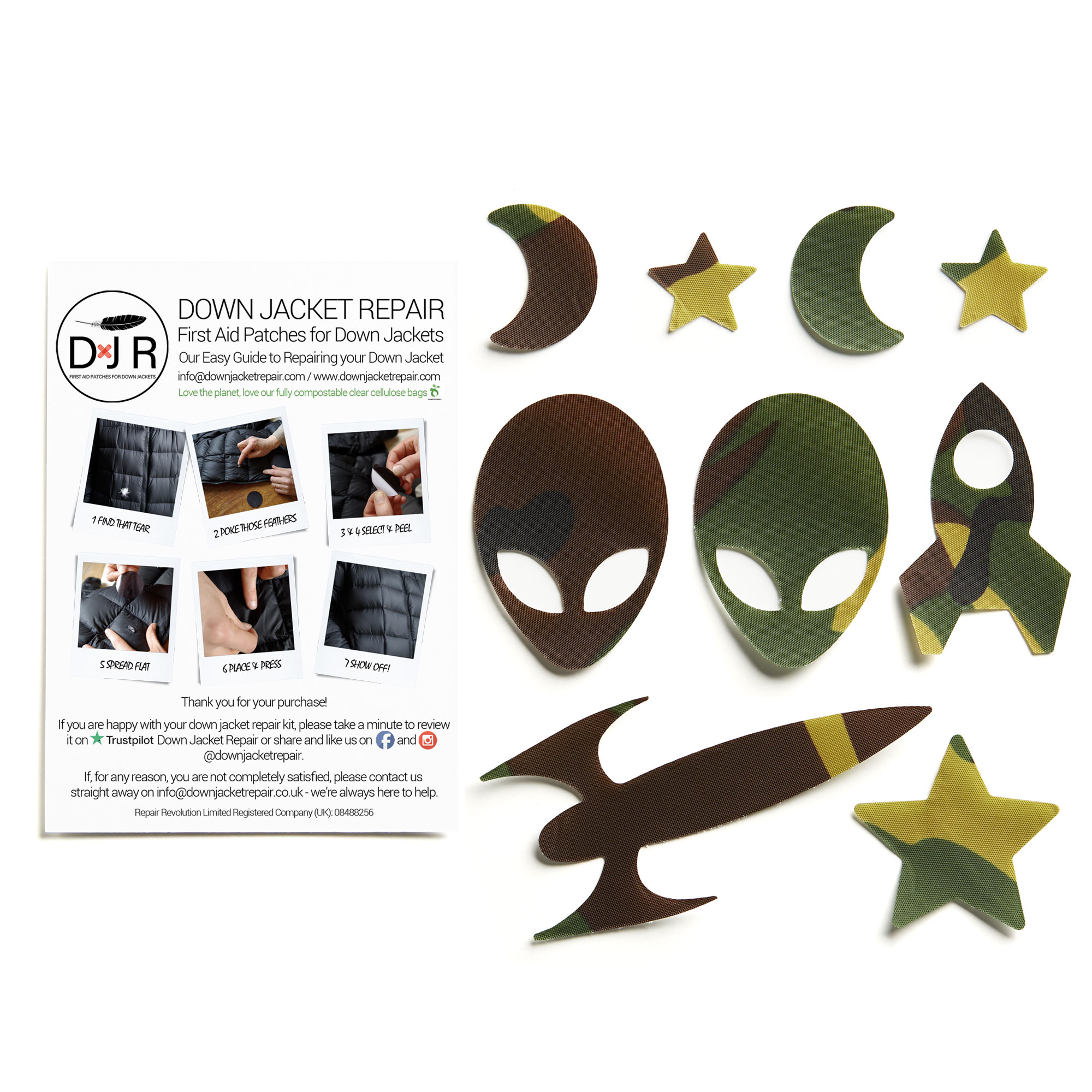 Down Jacket Repair Patches - Space - Camo - Image 2