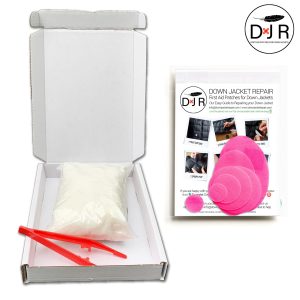 jacket repair patch kit and goose down refill kit pink