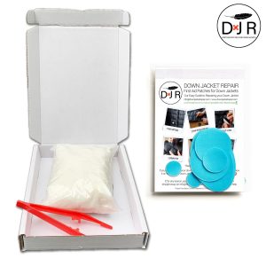 jacket repair patch kit and goose down refill kit turquoise