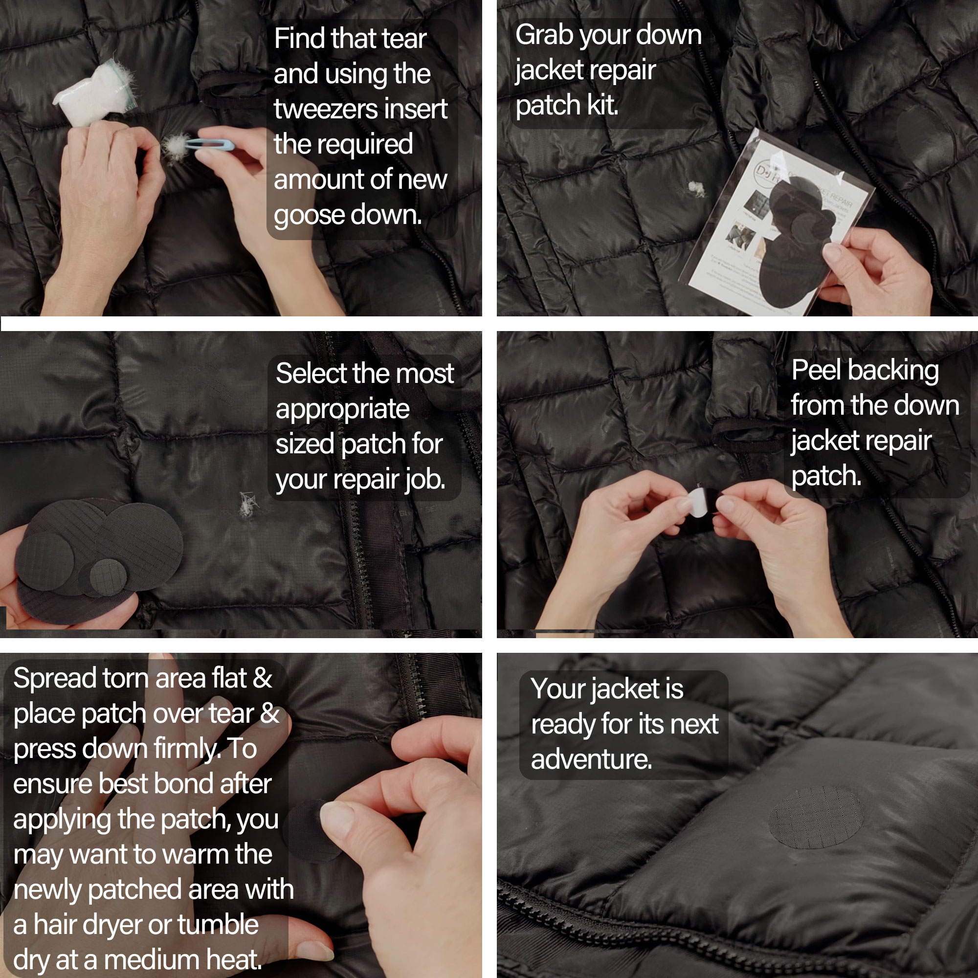 Repair Patches and Goose Down Refill Kit - Red - Image 2
