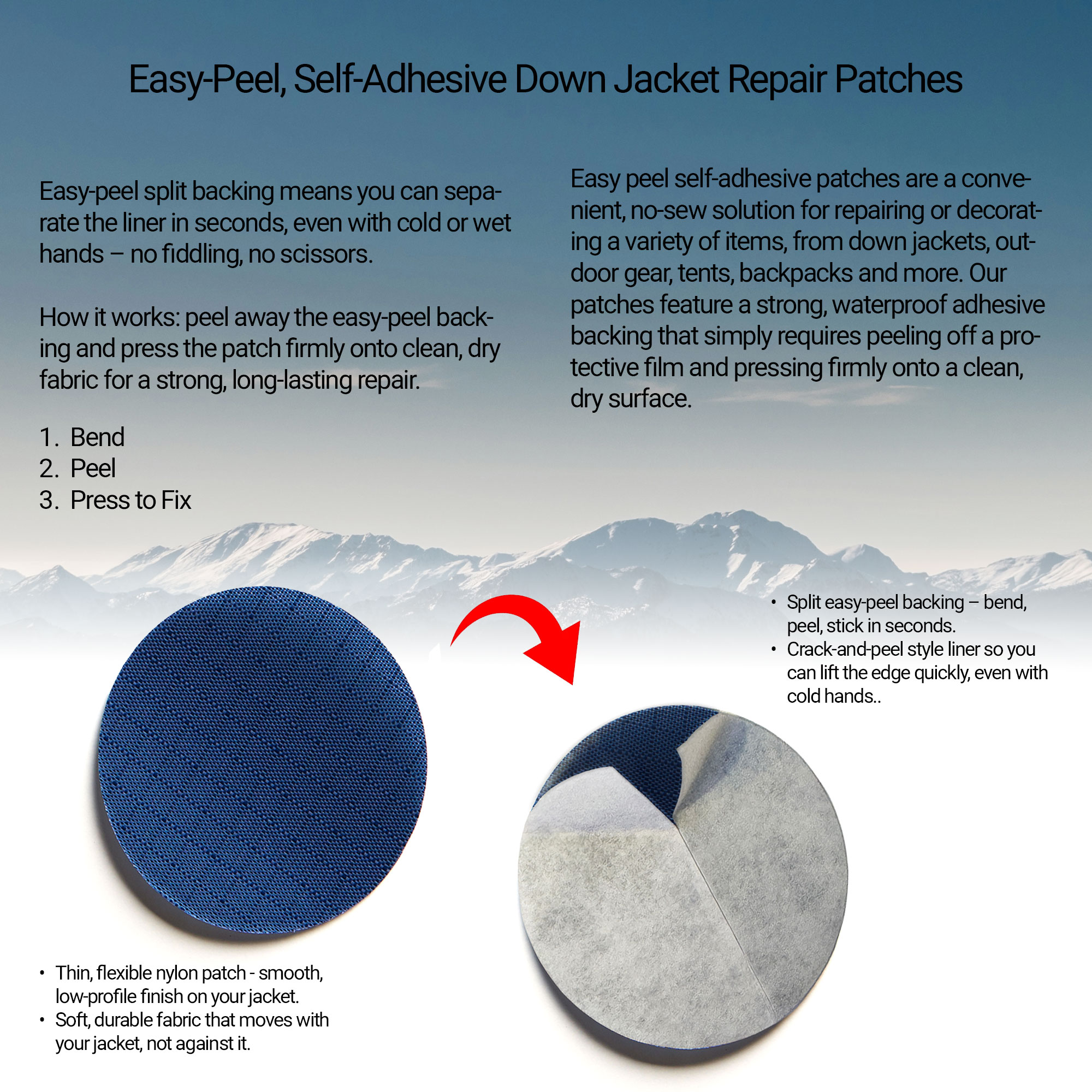 Easy-Peel Repair Patches - Black - Image 2