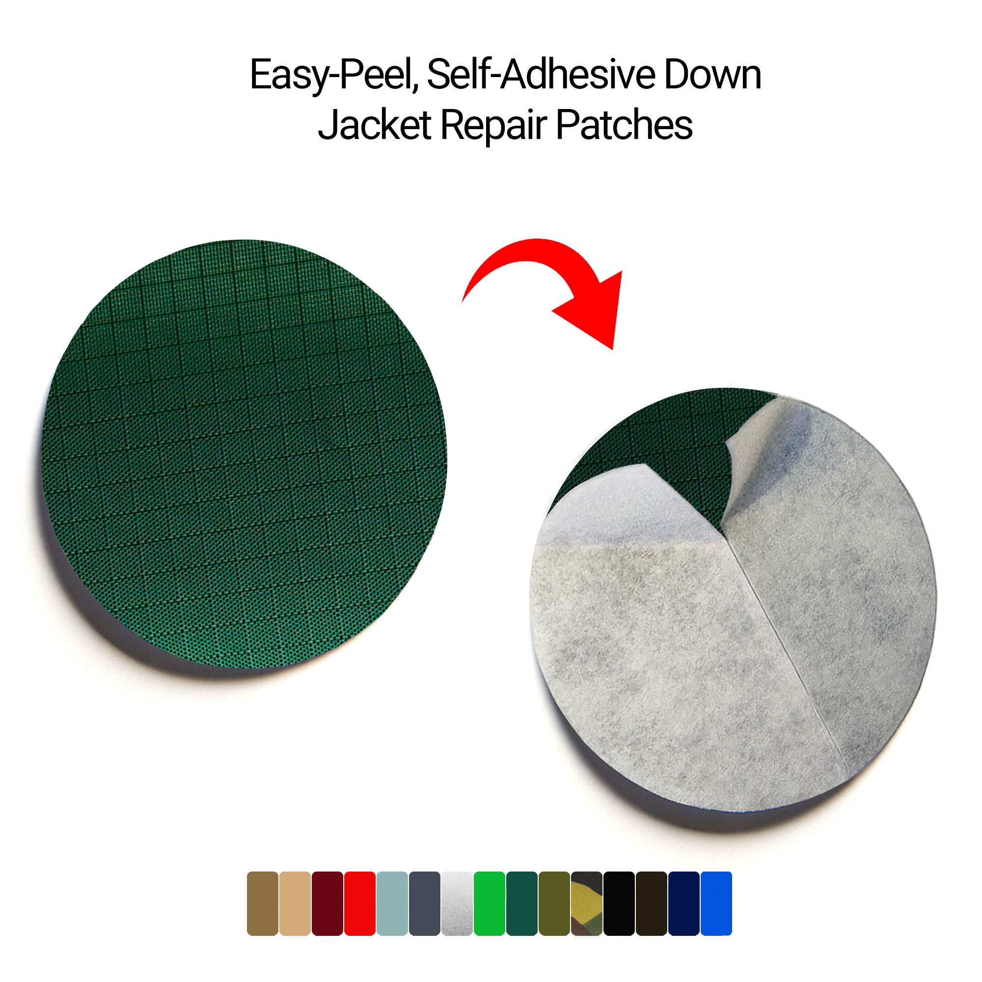 down jacket repair patch bottle green