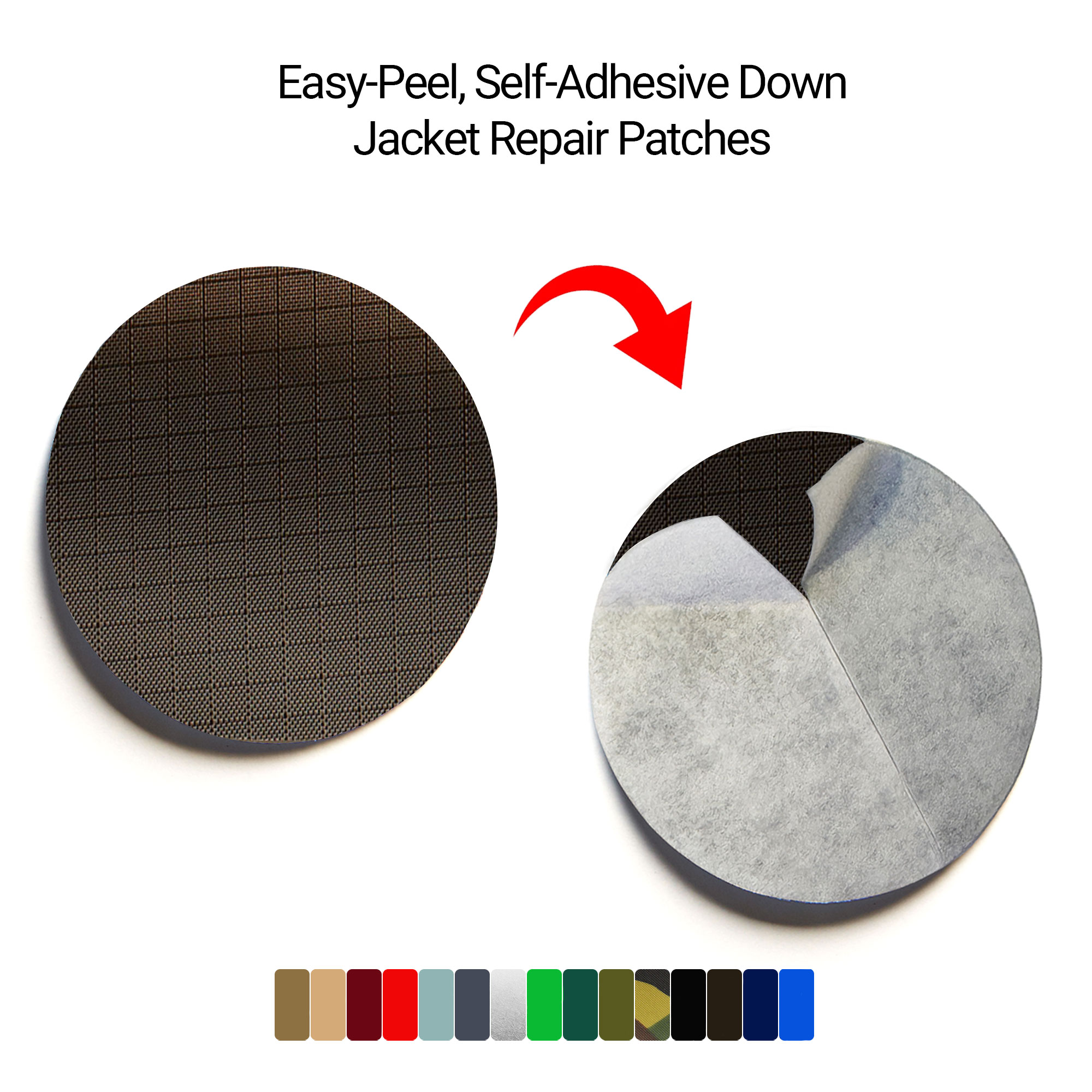down jacket repair patch dark brown