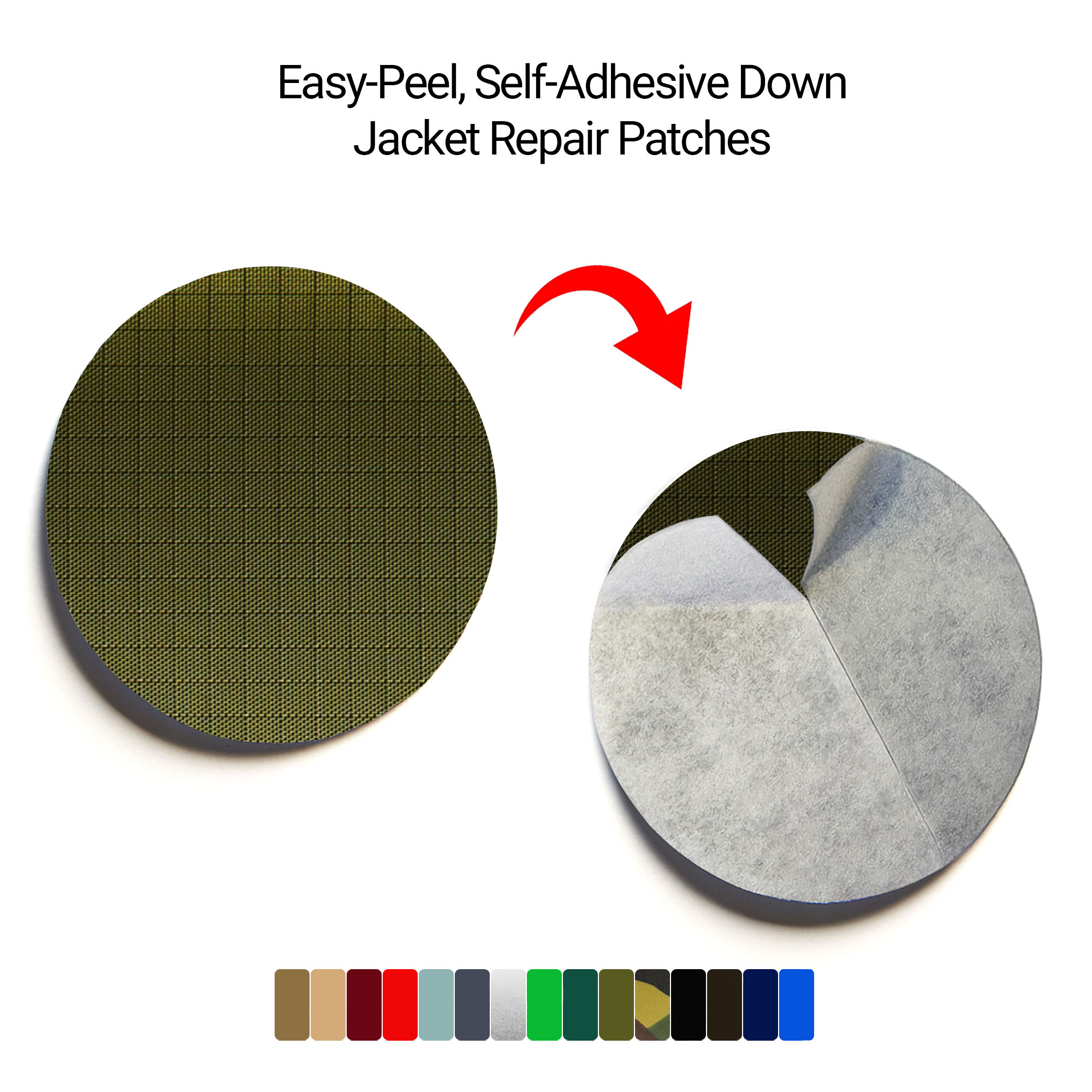 down jacket repair patch olive