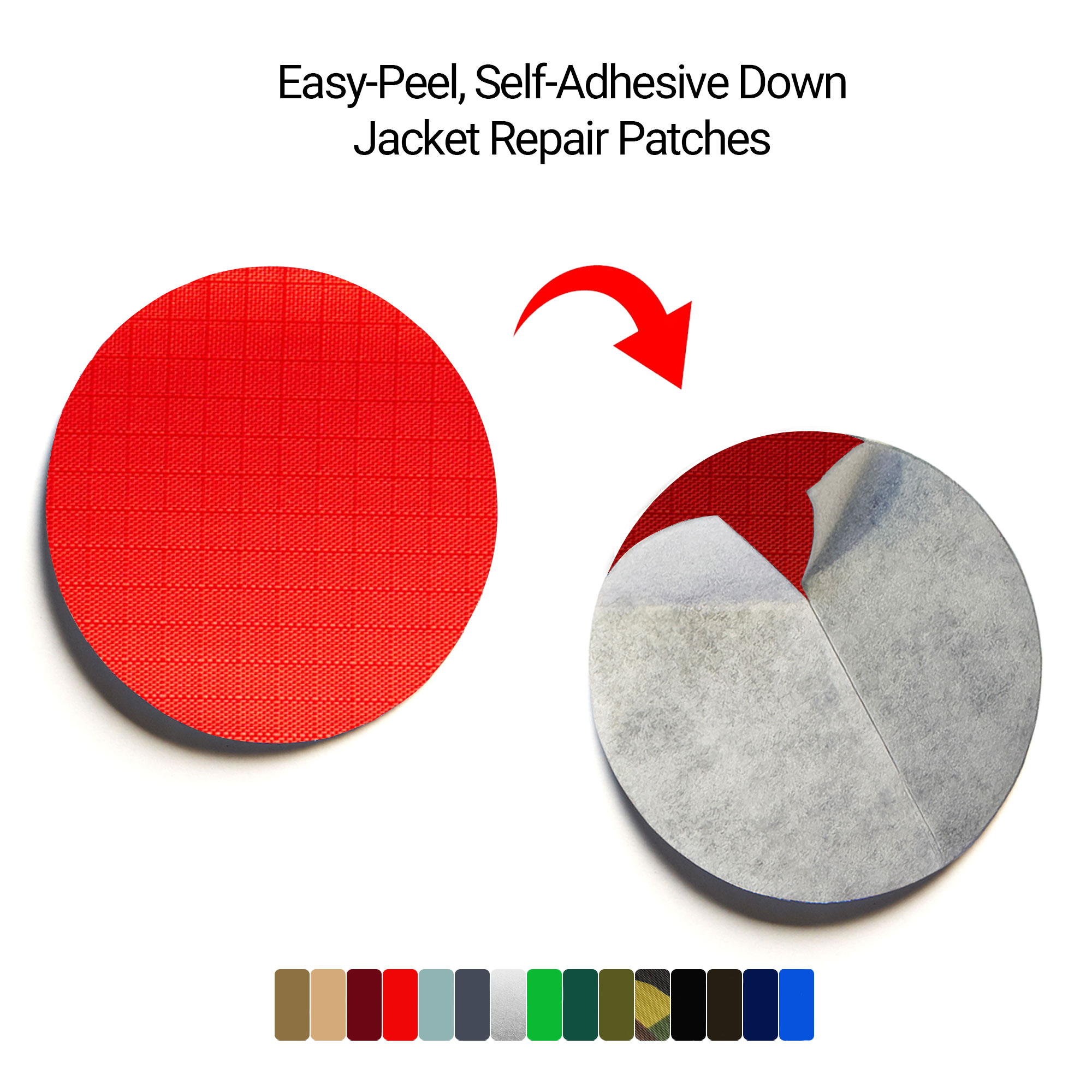 down jacket repair patch red