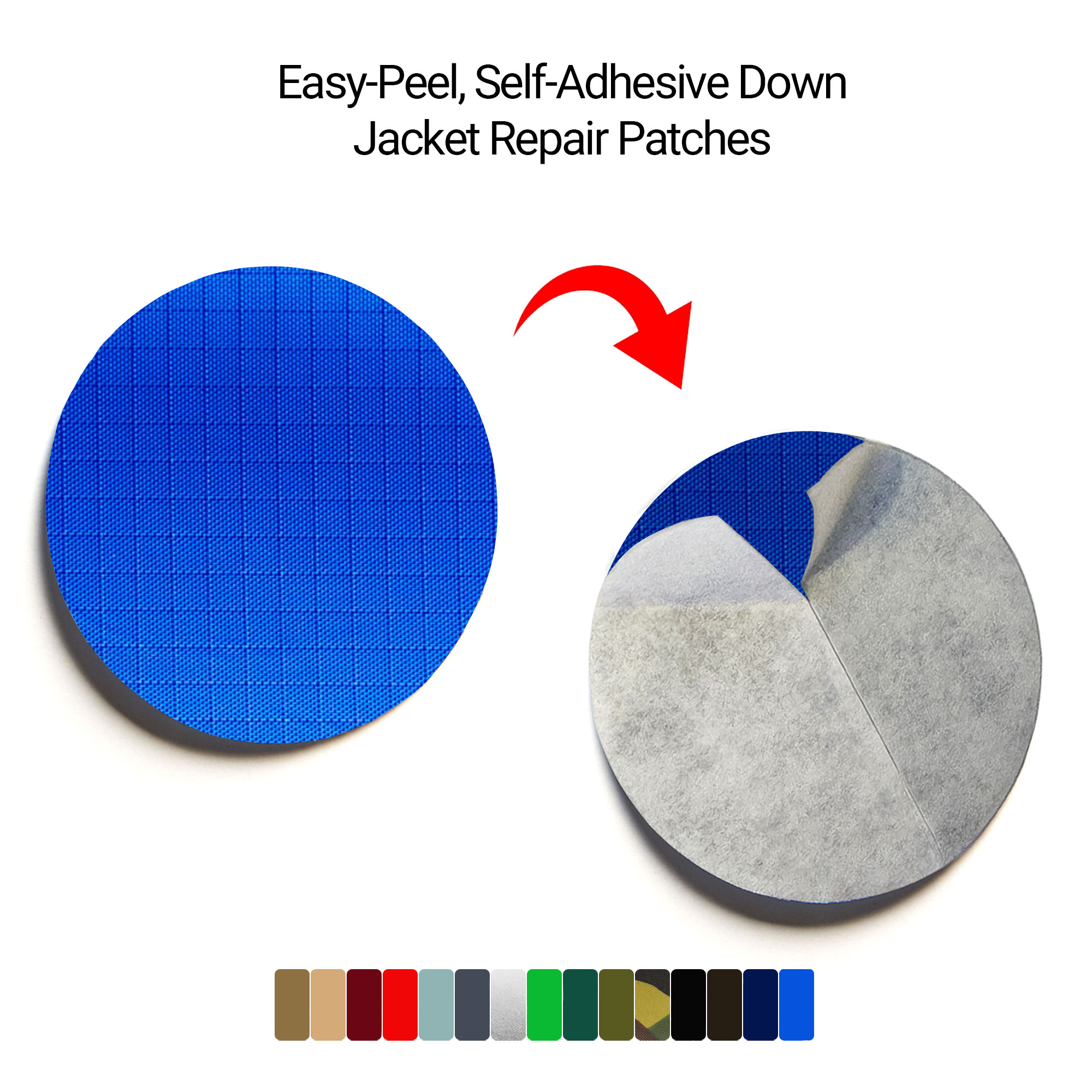 down jacket repair patch royal blue